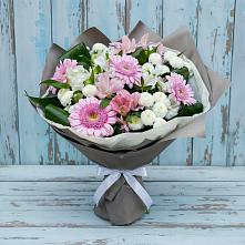 Букет цветов из:  Герберы, Альстромерии и Хризантемы в Калниболотской
