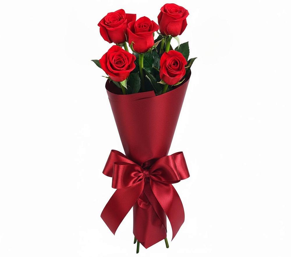 Букет 5 Красных роз Эдлесс Лав в Калниболотской