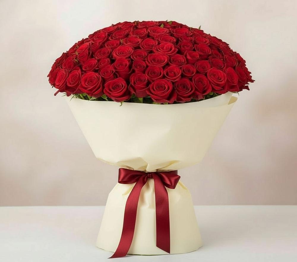 Букет 101 Красная роза Милано в Калниболотской