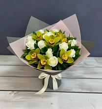 Букет цветов из:  Орхидеи и Розы в Калниболотской