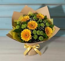 Букет цветов из:  Герберы и Хризантемы в Калниболотской