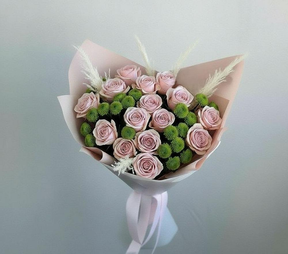 Букет цветов из: Розы и Хризантемы в Калниболотской