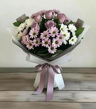 Букет цветов из:  Хризантемы и Розы в Калниболотской