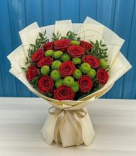 Букет цветов из:  Розы и Хризантемы в Калниболотской