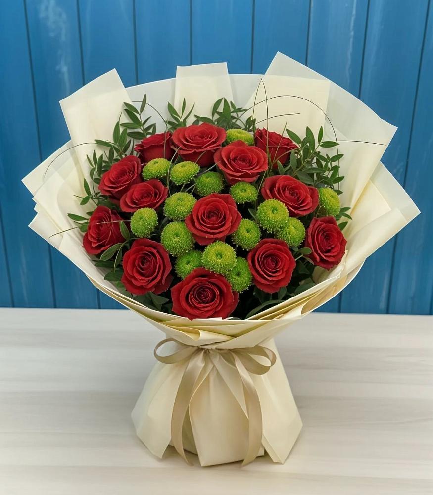 Букет цветов из: Розы и Хризантемы в Калниболотской